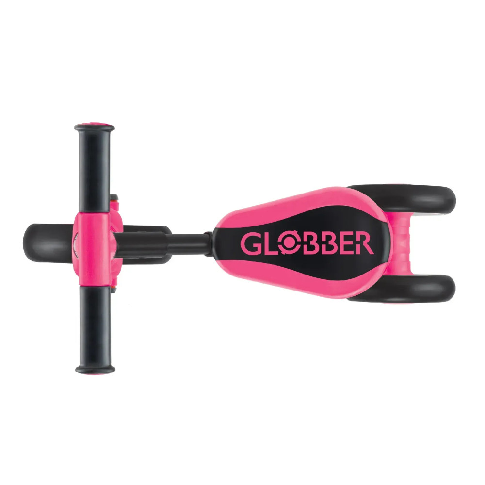 Globber Learning Trike 2в1 - триколісний велосипед-трансформер, біговел, регулювання за висотою, легко складається та трансформується • Pink