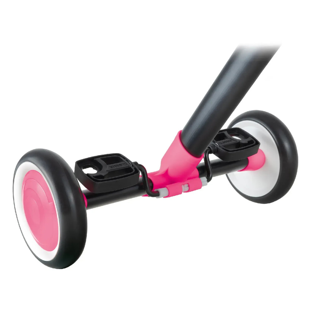 Globber Learning Trike 2в1 - триколісний велосипед-трансформер, біговел, регулювання за висотою, легко складається та трансформується • Pink