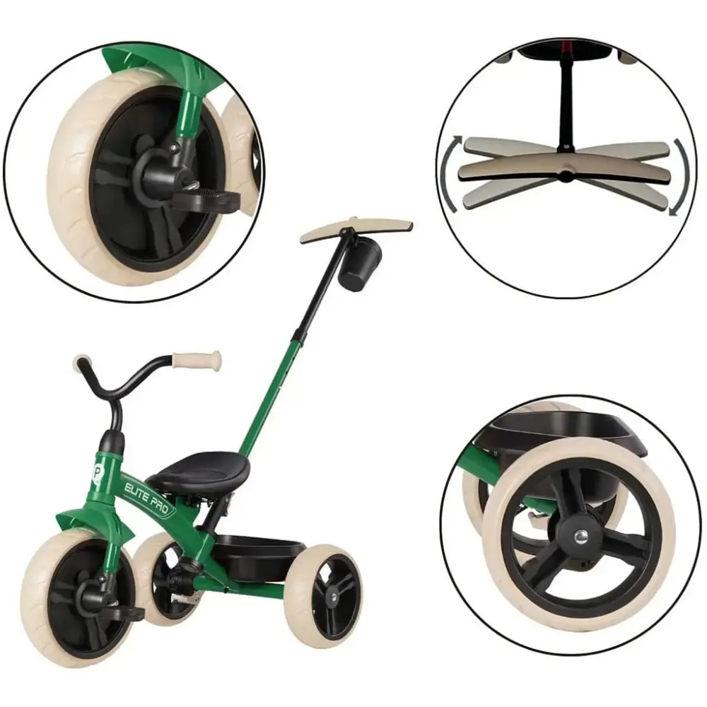 Qplay Elite Pro - трехколесный детский велосипед • Green