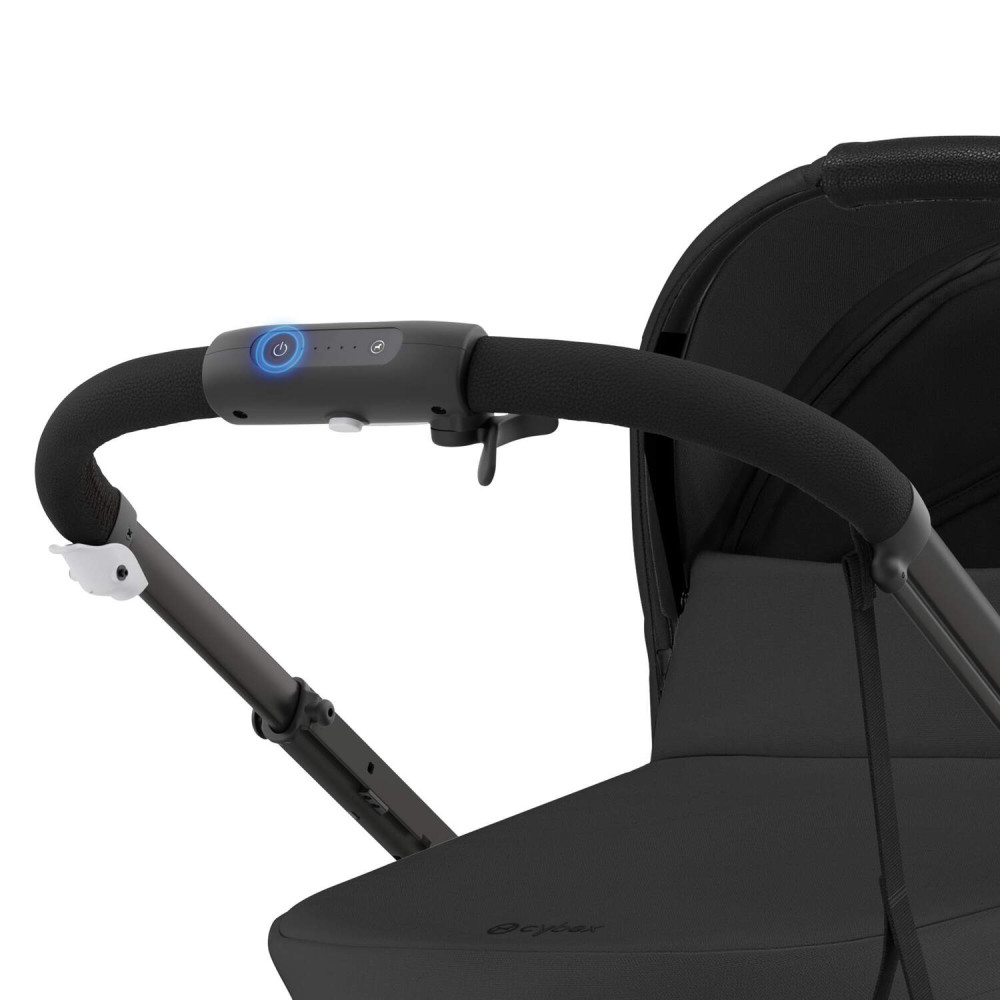Cybex eGazelle S – прогулянкова коляска з електроприводом, автоматичним гойданням, 20+ конфігурацій, плавний та комфортний рух • (Black Frame) Moon Black