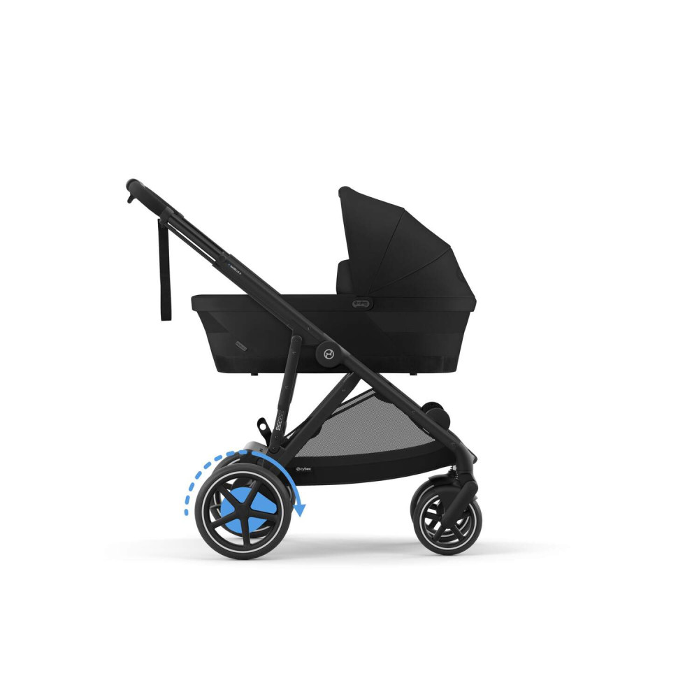 Cybex eGazelle S – прогулянкова коляска з електроприводом, автоматичним гойданням, 20+ конфігурацій, плавний та комфортний рух • (Black Frame) Moon Black