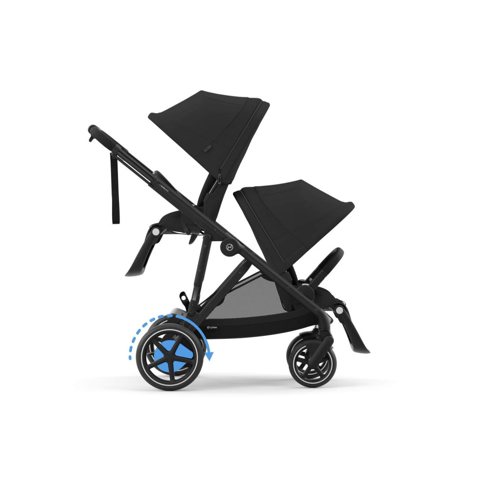 Cybex eGazelle S – прогулянкова коляска з електроприводом, автоматичним гойданням, 20+ конфігурацій, плавний та комфортний рух • (Black Frame) Moon Black