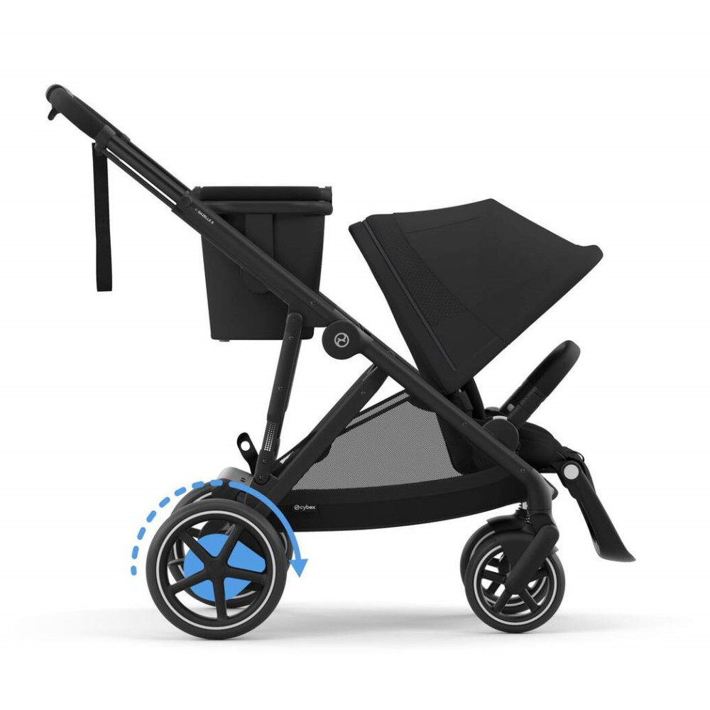 Cybex eGazelle S – прогулянкова коляска з електроприводом, автоматичним гойданням, 20+ конфігурацій, плавний та комфортний рух • (Black Frame) Moon Black