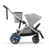 Cybex eGazelle S - прогулочная коляска с электроприводом, автоматическим покачиванием, 20+ конфигураций, плавный и комфортный ход • (Silver Frame) Stone Grey
