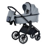 El Camino Prestige ME 1124-2 - всесезонна дитяча коляска 2 в 1 з реверсивним прогулянковим блоком та магнітним ременем • Frost Gray