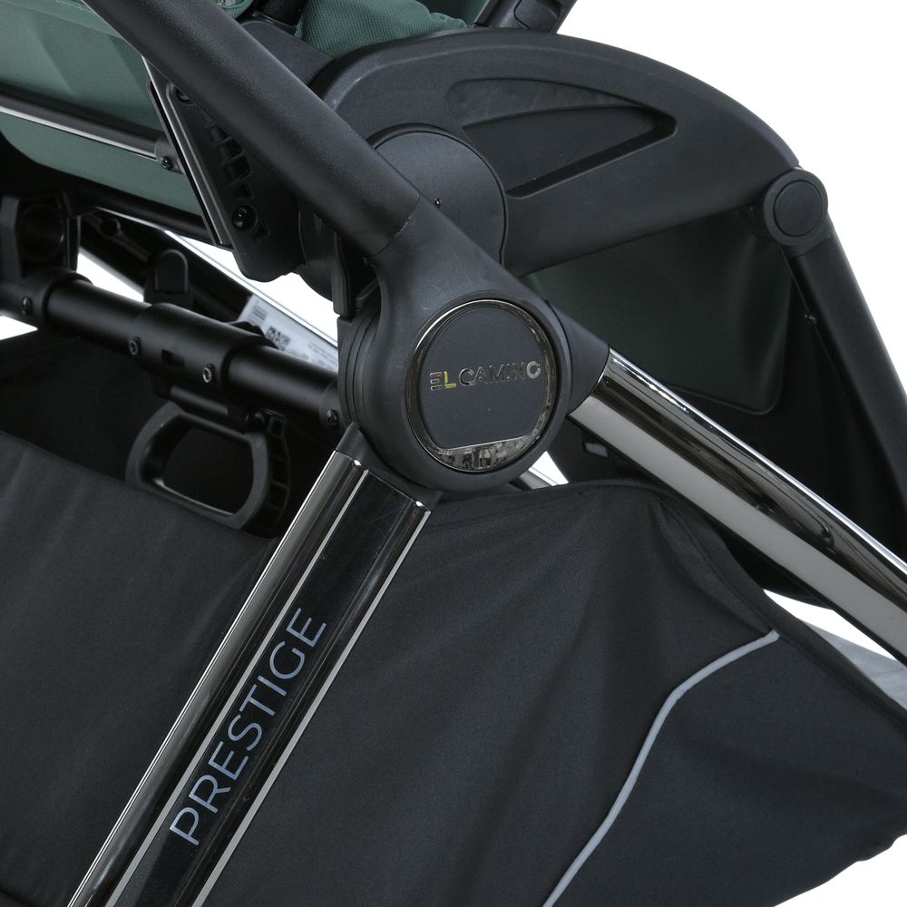 El Camino Prestige ME 1124-2 - всесезонная детская коляска 2 в 1 с реверсивным прогулочным блоком и магнитным ремнем • Smoke Green