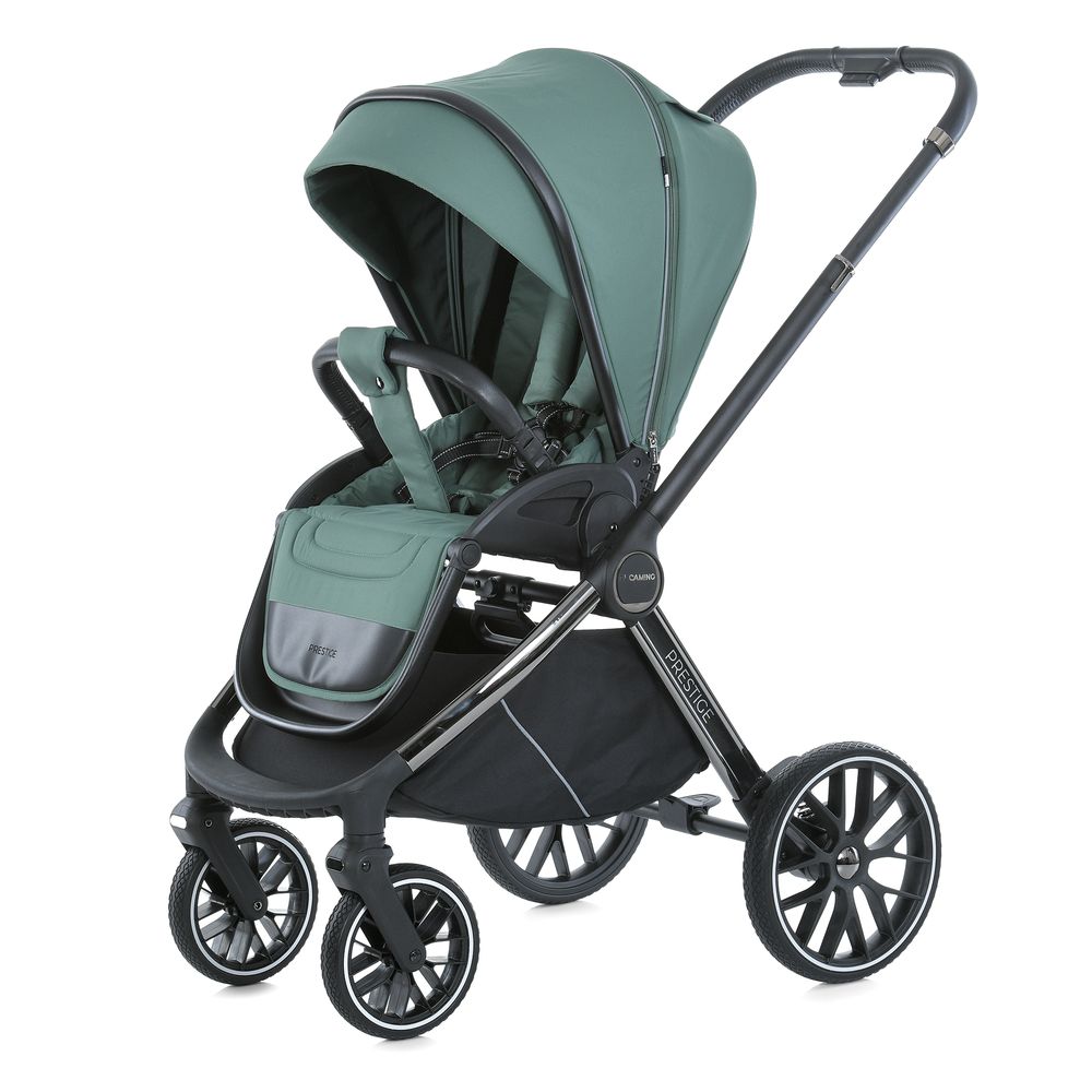 El Camino Prestige ME 1124-2 - всесезонная детская коляска 2 в 1 с реверсивным прогулочным блоком и магнитным ремнем • Smoke Green