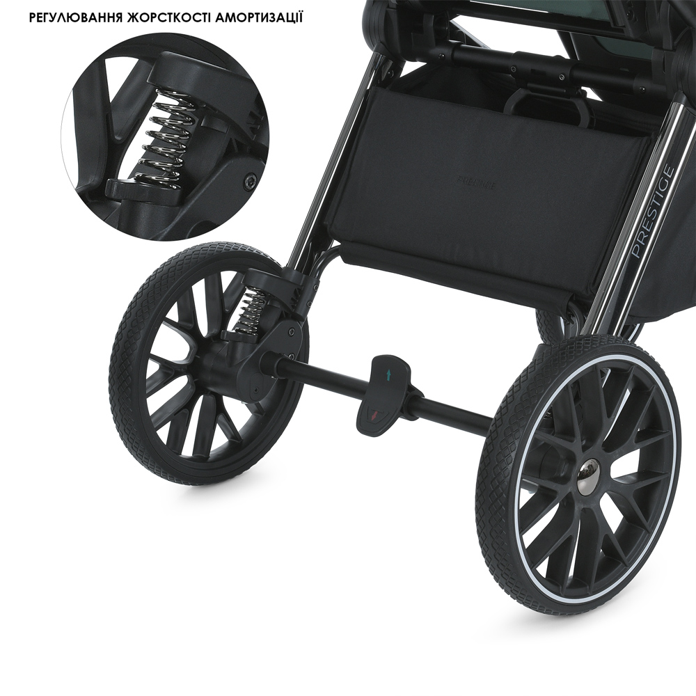 El Camino Prestige ME 1124-2 - всесезонная детская коляска 2 в 1 с реверсивным прогулочным блоком и магнитным ремнем • Smoke Green