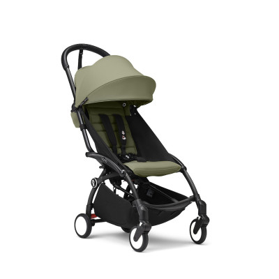 Stokke YOYO³ - легкая прогулочная коляска для путешествий, черная рама • Olive