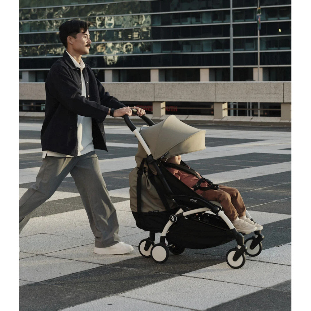 Stokke YOYO³ - легкая прогулочная коляска для путешествий, компактная коляска (ручная кладь), черная рама • Air France Blue