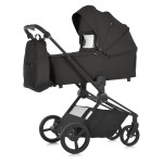 El Camino Persona ME 1091-1 - легкий дитячий візок 2в1, універсальна коляска, подвійна вентиляція в люльці, компактний блок прогулянок • Total Black