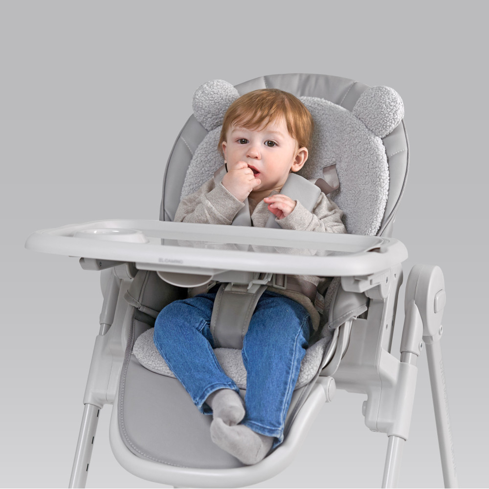 El Camino Crystal Bear ME 1037 - стільчик для годування на колесах (чохол з екошкіри, знімний двосторонній матрацик зима-літо, захист від сповзання) • Bear Gray El Camino Crystal Bear ME 1037 - стільчик для годування на колесах (чохол з екошкіри, знімний двосторонній матрацик зима-літо, захист від сповзання) • Bear Gray