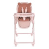 El Camino Crystal Bear ME 1037 - стільчик для годування на колесах (чохол з екошкіри, знімний двосторонній матрацик зима-літо, захист від сповзання) • Bear Pink