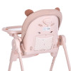 El Camino Crystal Bear ME 1037 - стільчик для годування на колесах (чохол з екошкіри, знімний двосторонній матрацик зима-літо, захист від сповзання) • Bear Pink
