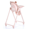 El Camino Crystal Bear ME 1037 - стільчик для годування на колесах (чохол з екошкіри, знімний двосторонній матрацик зима-літо, захист від сповзання) • Bear Pink
