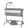 Carrello Bloom CRL-10304 - приставная кроватка-качели 3в1, регулировка по высоте,  в комплекте пульт ДУ, антимоскитная сетка, электронный мобиль с ночником–проектором • Eos Grey