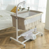 Carrello Bloom CRL-10304 - приставне ліжечко-гойдалка 3 в 1, регулювання за висотою, у комплекті пульт ДК, антимоскітна сітка, електронний мобіль із нічником–проектором • Eos Grey