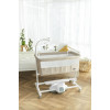 Carrello Bloom CRL-10304 - приставне ліжечко-гойдалка 3 в 1, регулювання за висотою, у комплекті пульт ДК, антимоскітна сітка, електронний мобіль із нічником–проектором • Eos Grey