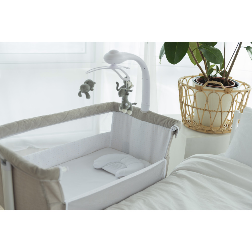 Carrello Bloom CRL-10304 - приставне ліжечко-гойдалка 3 в 1, регулювання за висотою, у комплекті пульт ДК, антимоскітна сітка, електронний мобіль із нічником–проектором • Eos Grey Carrello Bloom CRL-10304 - приставне ліжечко-гойдалка 3 в 1, регулювання за висотою, у комплекті пульт ДК, антимоскітна сітка, електронний мобіль із нічником–проектором • Eos Grey