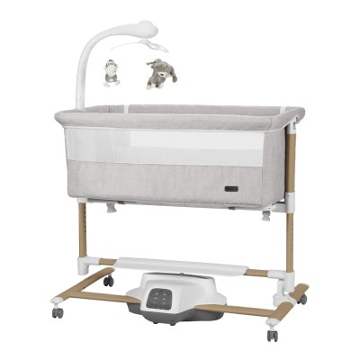 Carrello Bloom CRL-10304 - приставная кроватка-качели 3 в 1, регулировка по высоте, пульт управления таймером, режимом качания и скоростью • Silk Beige