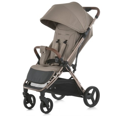 El Camino Axis ME 1192 - прогулочная коляска с компактным складыванием, большие колеса, защита от сползания, карман для мелочей • Milk Chocolate