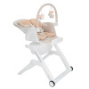 Carrello Alto CRL-10307 - стільчик для годування на колесах, шезлонг для немовля, функція гойдалки працює від мережі та батарейок, пульт ДК, дуга з іграшками, м'який вкладиш • Almond Beige