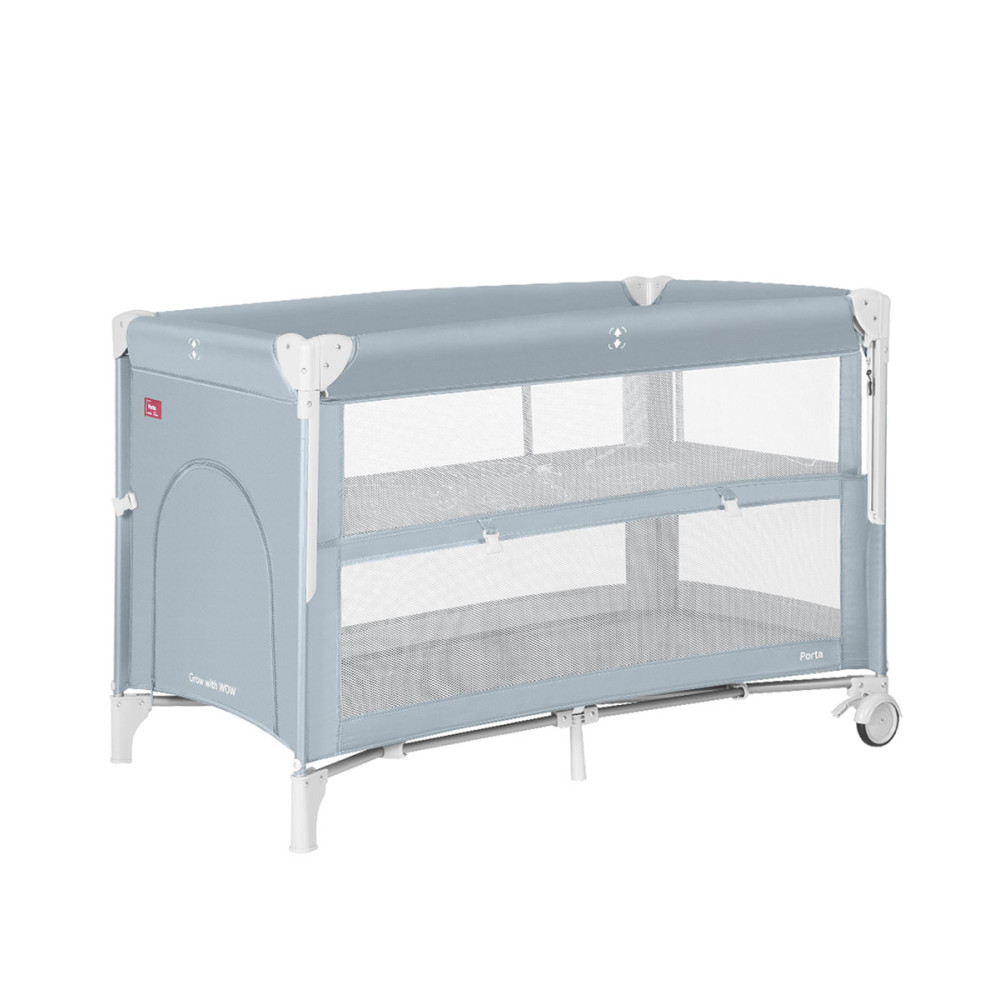 Carrello Porta CRL-18103 - приставная детская кроватка-манеж, двойное дно, ремни для крепления, широкое боковое отверстие на молнии • Ash Grey