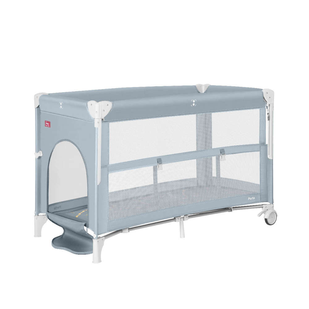 Carrello Porta CRL-18103 - приставная детская кроватка-манеж, двойное дно, ремни для крепления, широкое боковое отверстие на молнии • Ash Grey
