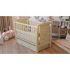 Кроватка Bair Умка UMY-3 маятник, ящик, откидной бок бук слоновая кость