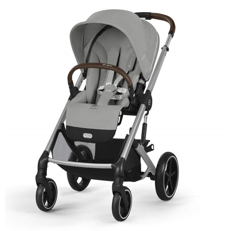 Cybex Balios S Lux 2025 - прогулянкова коляска, всесезонний візок, з великими колесами, телескопічне регулювання ручки, великий кошик до 10 кг • SLV Stone Grey