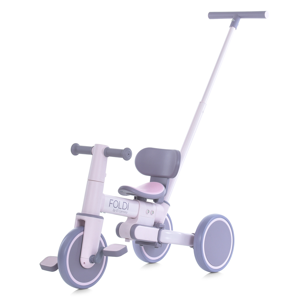 El Camino Foldi ME 1202 - дитячий триколісний велосипед-трансформер 3в1, з батьківською ручкою, біговел (від 18 місяців до 5 років / до 30 кг) • Lavender