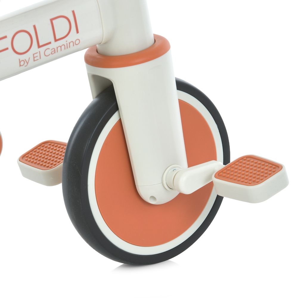 El Camino Foldi ME 1202 - детский трехколесный велосипед-трансформер 3в1, с родительской ручкой, беговел (от 18 месяцев до 5 лет / до 30 кг) • Сinnamon Beige