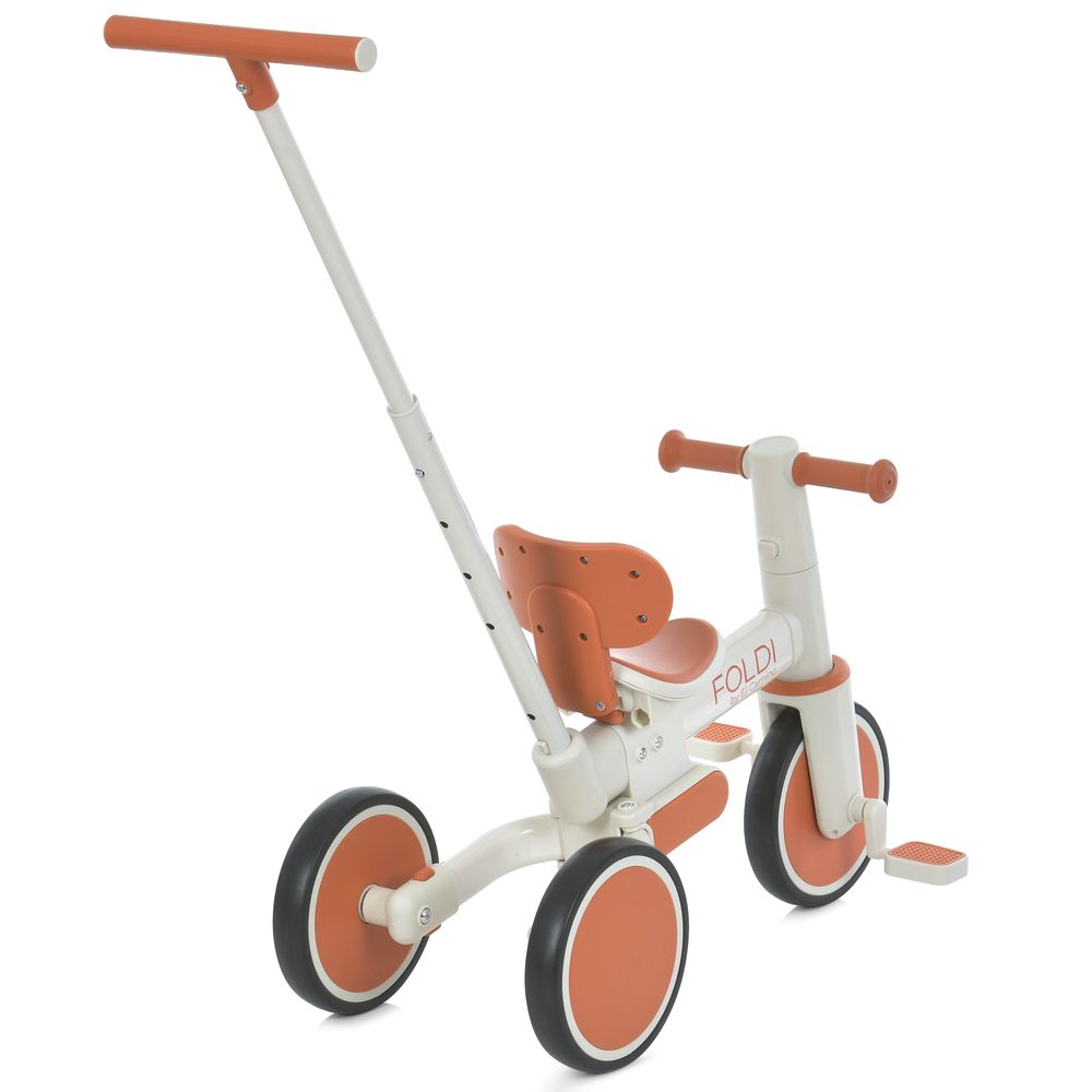 El Camino Foldi ME 1202 - детский трехколесный велосипед-трансформер 3в1, с родительской ручкой, беговел (от 18 месяцев до 5 лет / до 30 кг) • Сinnamon Beige