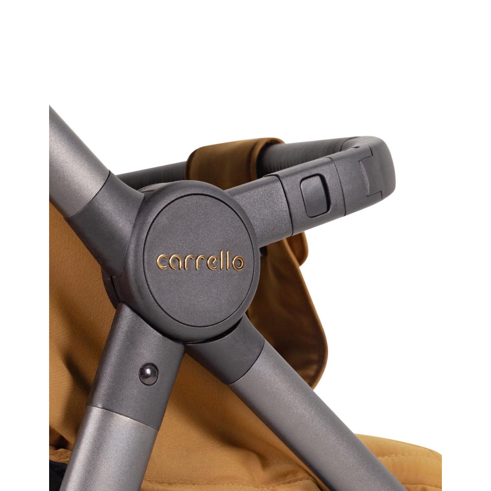 Carrello Bravo 2025 CRL-8512PU - прогулянкова коляска з великими гумовими колесами, всесезонний візок, захист від сповзання, ручка регулюється по висоті, зручна система складання • Mango Orange