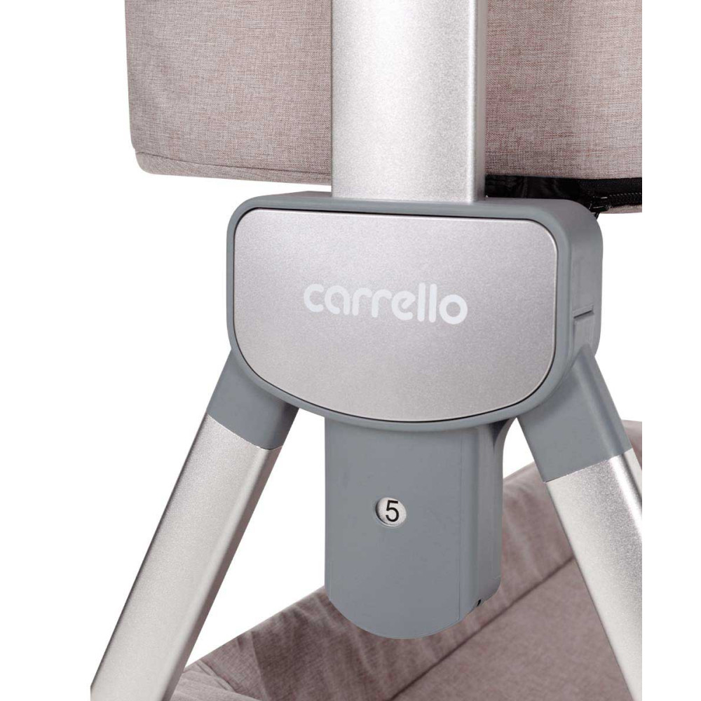 Carrello Aria CRL-16402 - дитяче приставне ліжечко 2в1 від народження (4 колеса, регулювання по висоті, великий кошик для речей) • Cream Beige