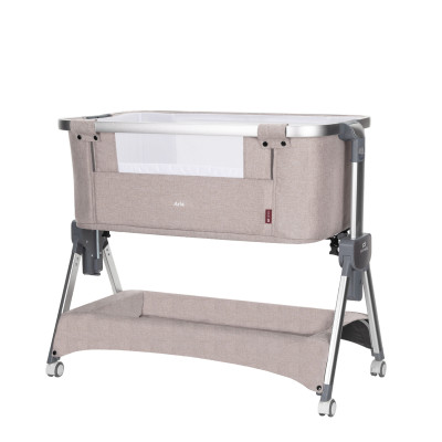 Carrello Aria CRL-16402 - приставная кроватка 2в1 с регулировкой высоты, колесами и корзиной • Cream Beige