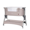 Carrello Aria CRL-16402 - детская приставная кроватка 2в1 от рождения (4 колеса, регулировка по высоте, большая корзина для вещей) • Silver Grey