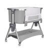 Carrello Aria CRL-16402 - детская приставная кроватка 2в1 от рождения (4 колеса, регулировка по высоте, большая корзина для вещей) • Silver Grey