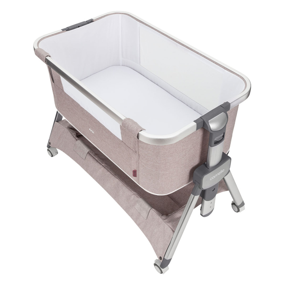 Carrello Aria CRL-16401 - детская приставная кроватка-манеж 3в1 от рождения (4 колеса, регулировка по высоте, большая корзина для вещей) • Cream Beige Carrello Aria CRL-16401 - детская приставная кроватка-манеж 3в1 от рождения (4 колеса, регулировка по высоте, большая корзина для вещей) • Cream Beige