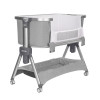 Carrello Aria CRL-16401 - дитяче приставне ліжечко-манеж 3в1 від народження (4 колеса, регулювання по висоті, великий кошик для речей) • Silver Grey