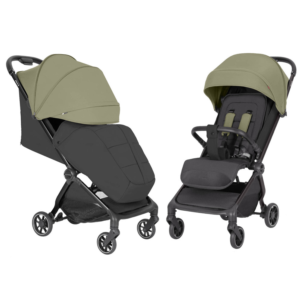 Carrello Atom S CRL-5526 - прогулянкова коляска з автоматичним складанням, компактний візок для подорожей, рюкзак для транспортування в комплекті • Antique Green Carrello Atom S CRL-5526 - прогулянкова коляска з автоматичним складанням, компактний візок для подорожей, рюкзак для транспортування в комплекті • Antique Green