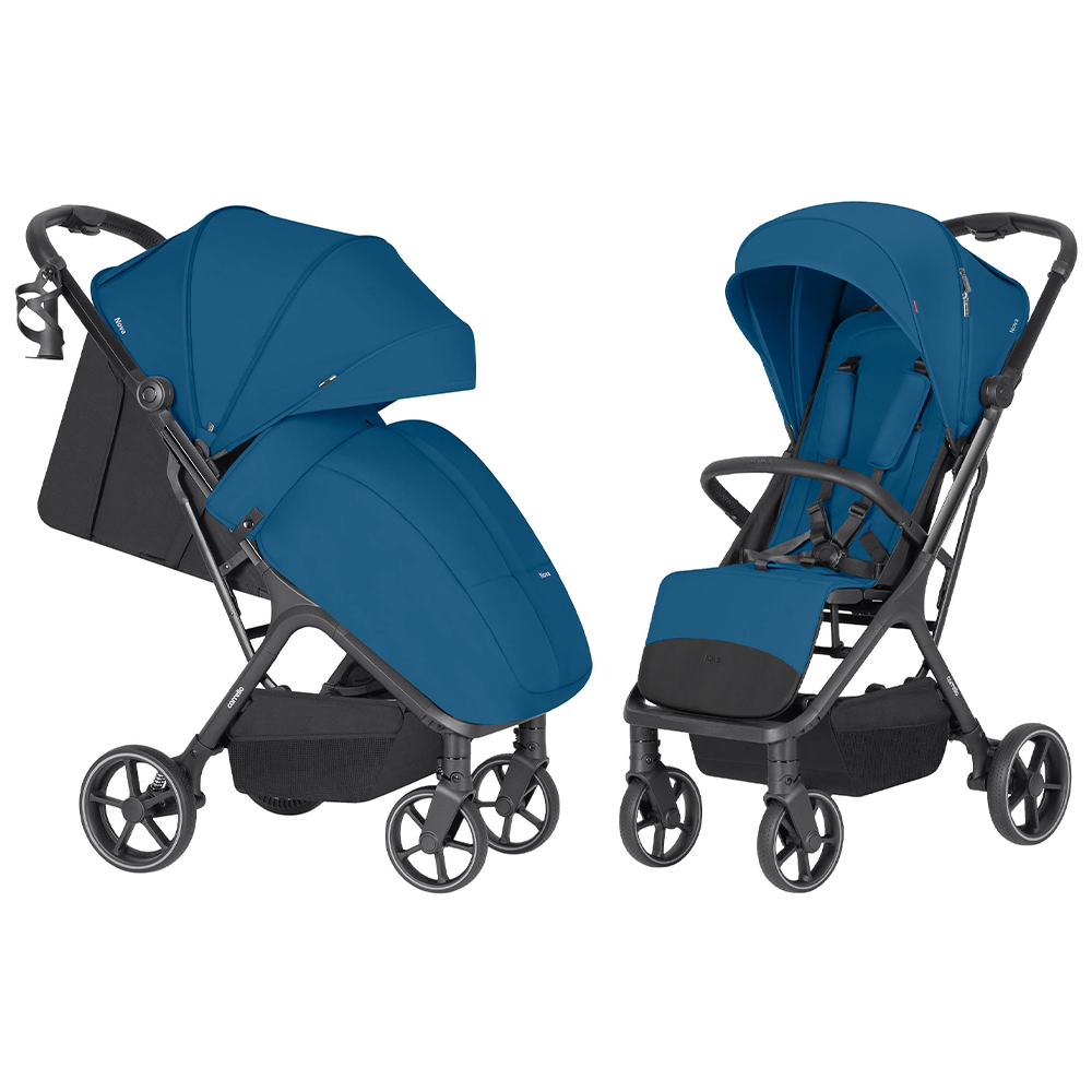 Carrello Nova Plus 2025 CRL-5524 - прогулочная коляска с автоматическим складыванием (увеличенные колеса, чехол на ножки с молнией) • Fleet Blue