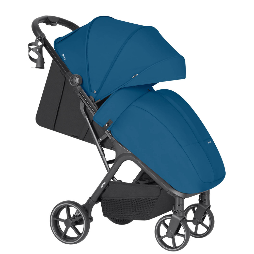 Carrello Nova Plus 2025 CRL-5524 - прогулочная коляска с автоматическим складыванием (увеличенные колеса, чехол на ножки с молнией) • Fleet Blue