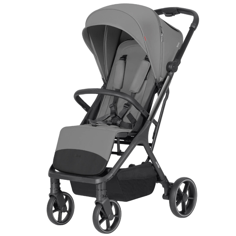 Carrello Nova Plus 2025 CRL-5524 - прогулочная коляска с автоматическим складыванием (увеличенные колеса, чехол на ножки с молнией) • River Grey