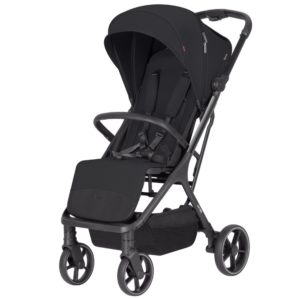 Carrello Nova Plus 2025 CRL-5524 - прогулочная коляска с автоматическим складыванием (увеличенные колеса, чехол на ножки с молнией) • Vinyl Black