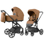 Carrello Alfa CRL-6522 - легкая детская коляска 2в1 с регулировкой высоты люльки и прогулочного сиденья (телескопическая ручка) • Honey Beige