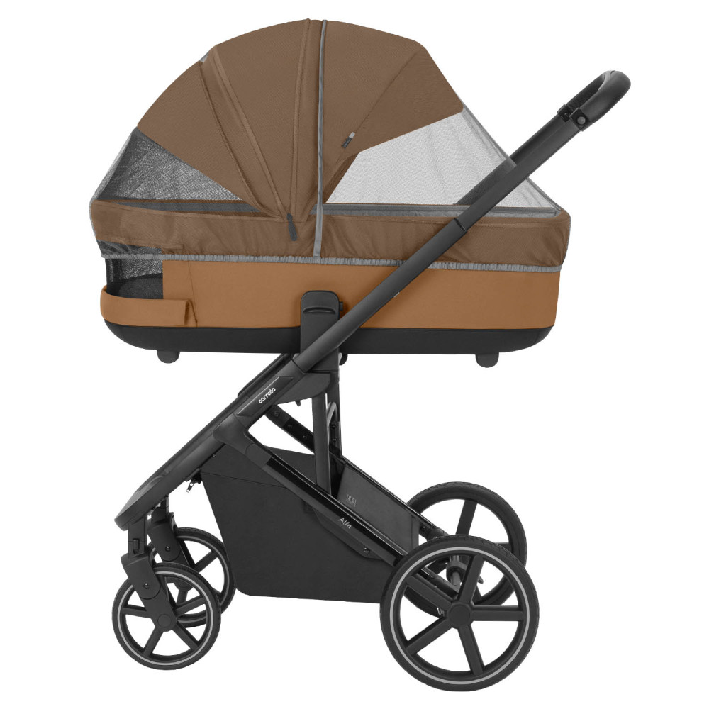 Carrello Alfa CRL-6522 - легкая детская коляска 2в1 с регулировкой высоты люльки и прогулочного сиденья (телескопическая ручка) • Honey Beige