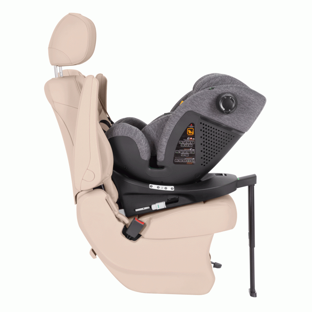 Carrello Meteorit+ CRL-17515 - детское автокресло i-Size (0 – 12 лет / 40 – 150 см) с функцией поворота 360 по ходу и против направления движения, боковая защита, крепление Isofix • Marble Grey
