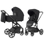 Carrello Alfa CRL-6522 - легкая детская коляска 2в1 с регулировкой высоты люльки и прогулочного сиденья (телескопическая ручка) • Rock Black