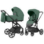 Carrello Alfa CRL-6522 - легкая детская коляска 2в1 с регулировкой высоты люльки и прогулочного сиденья (телескопическая ручка) • Meadow Green